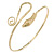 Gold Tone Metal Textured Snake Upper Arm Bracelet Armlet - Adjustable