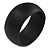 Off Round Acrylic Bangle Bracelet In Black Matte Finish - Medium Size