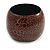 Wide Chunky Cracked Effect Wood Bracelet Bangle in Red/Yellow/ Black (Possible Natural Irregularities) - Medium Size