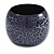 Wide Chunky Cracked Effect Wood Bracelet Bangle (Black/Purple) - S/M Size