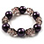 Boho Purple&Transparent Bead Flex Glass Bracelet