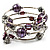 Silver-Tone Beaded Multistrand Flex Bracelet (Purple)