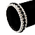 Black & Clear Swarovski Crystal Flex Bracelet (Silver Tone Metal) - 18cm Length