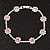 Pink/Clear Swarovski Crystal Floral Bracelet In Rhodium Plated Metal - 17cm Length