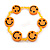 Children's Bright Orange Acrylic 'Happy Face' Bracelet - Adjustable - Size S