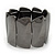 Wide Polished Black Tone Bar Flex Bracelet - 19cm Length
