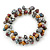 7mm Multicoloured Freshwater Pearl and Transparent Glass Bead Stretch Bracelet - 18cm L