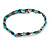 Hematite Bead with Turquoise Nugget Magnetic Necklace/ Bracelet - 90cm Total Length