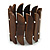 Wide Brown Wood Flex Bracelet - 18cm L