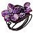 Purple Shell Bead Flower Wired Flex Bracelet - Adjustable