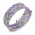 Multistrand Glass, Acrylic Bead Coiled Flex Bracelet (Silver, Lavender) - Adjustable