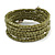 Olive Acrylic Bead Multistrand Coiled Flex Bracelet - Adjustable