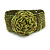 Statement Beaded Flower Stretch Bracelet In Lime Green - 18cm L - Adjustable