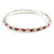 Slim Fuchsia Pink/ Clear Crystal Flex Bracelet In Silver Tone Metal - up to 17cm L - For Small Wrist
