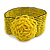 Statement Beaded Flower Stretch Bracelet In Yellow - 18cm L - Adjustable