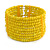 Banana Yellow Glass Bead Flex Cuff Bracelet - Medium