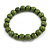 10mm Military Green Ceramic Beaded Flex Bracelet - Size M