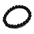 8mm/ Black Glass Bead Flex Bracelet - Size M