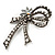 Burn Silver Diamante Bow Brooch