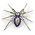 Stunning Crystal, Purple Enamel 'Spider' Brooch In Rhodium Plating - 55mm W