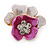 Fuchsia/ Pink Crystal Blossom Pin Brooch In Gold Tone Metal - 20mm