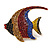 Statement Multicoloured Crystal Fish Brooch In Gold Tone - 55mm Long