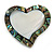 40mm L/Heart Shape Sea Shell Brooch/Grey/Abalone Shades/ Handmade/ Slight Variation In Colour/Natural Irregularities