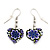 Children's Small Purple Acrylic 'Heart' Drop Earring In Silver Plating - 3cm Length