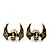 Burn Gold 'Skull & Wings' Stud Earrings - 15mm Length
