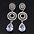 Bridal Clear Swarovski Crystal and CZ Chandelier Earrings In Silver Plating - 60mm Length