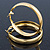 Medium Bright Gold Tone Etched Hoop Earrings - 55mm Diameter