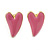 Children's/ Teen's / Kid's Small Baby Pink Enamel 'Heart' Stud Earrings In Gold Plating - 9mm Length