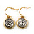 Two Tone Round 'Angel' Drop Earrings - 25mm Length