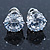 Clear CZ Round Cut Stud Earrings In Rhodium Plating - 8mm