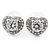 Clear CZ Crystal Heart Stud Earrings In Rhodium Plating - 15mm W