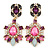 Statement Multicoloured Acrylic, Crystal Bead Chandelier Earrings In Gold Tone - 75mm L