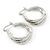 Small Crystal Twisted Hoop Earrings In Rhodium Plating - 23mm D