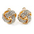 Gold Tone Clear Crystal Knot Clip On Earrings - 15mm L