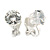 8mm Clear Round Cut Cz Clip On Earrings In Silver Tone