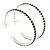 Deep Purple Crystal Hoop Earrings In Rhodium Plating - 60mm D
