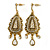 Vintage Inspired Crystal Chandelier Earrings In Aged Gold Tone - 65mm L
