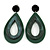 Statement Dark Green/ Black Acrylic Teardrop/ Hoop/ Drop Earrings - 80mm Long