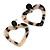 Romantic Open Heart Tortoise Shell Effect Black/ Beige Acrylic/ Plastic/ Resin Drop Earrings - 50mm L