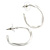 30mm Medium Twisted Hoop Earrings In Matt Light Silver Tone