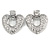 Large Hammered Heart Drop Clip On Earrings In Silver Tone - 60mm L