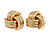 Polished Gold Tone Knot Clip On Earrings - 20mm D
