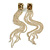 Statement Party Style Crystal Chain Extra Long Earrings in Gold Tone/ 14cm Drop