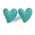 Mint Green Acrylic Heart Stud Earrings (one-sided design) - 25mm Tall