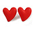 Red Acrylic Heart Stud Earrings (one-sided design) - 25mm Tall