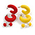 Set of Two Matte Acrylic Hoop and Button Earrings in Yellow/Red Colours - 35mm Long/ 10mm Diameter